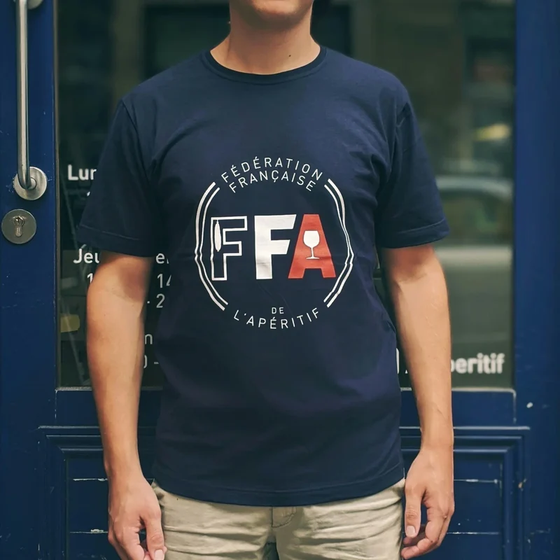 T-SHIRT FFA LOGO OFFICIEL - BLEU MARINE - Homme