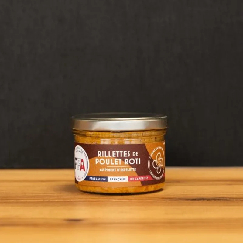RILLETTES DE POULET RÔTI au piment d’Espelette 160 g – FFA